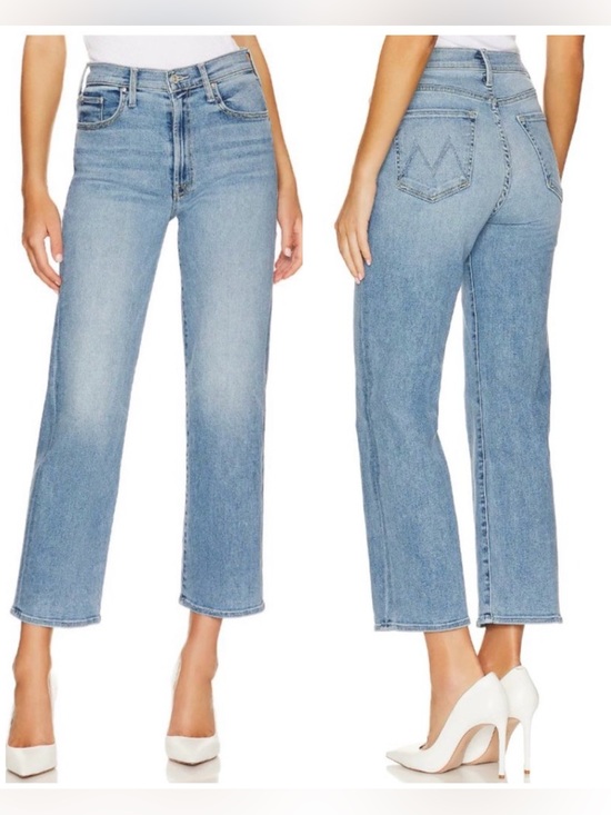 MOTHER Denim - Mother The Rambler Preppy High Waisted Zip Ankle Jeans in Country Line Wash 26